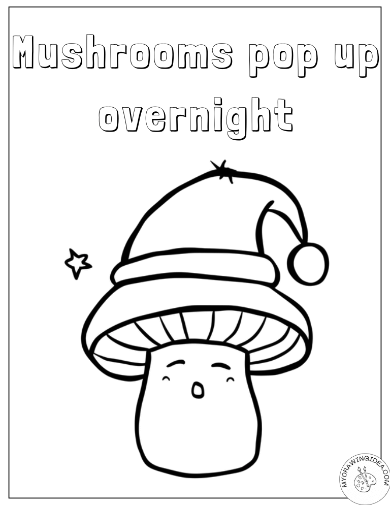 Cozy Sleeping Toadstool Cute Mushroom Coloring Pages