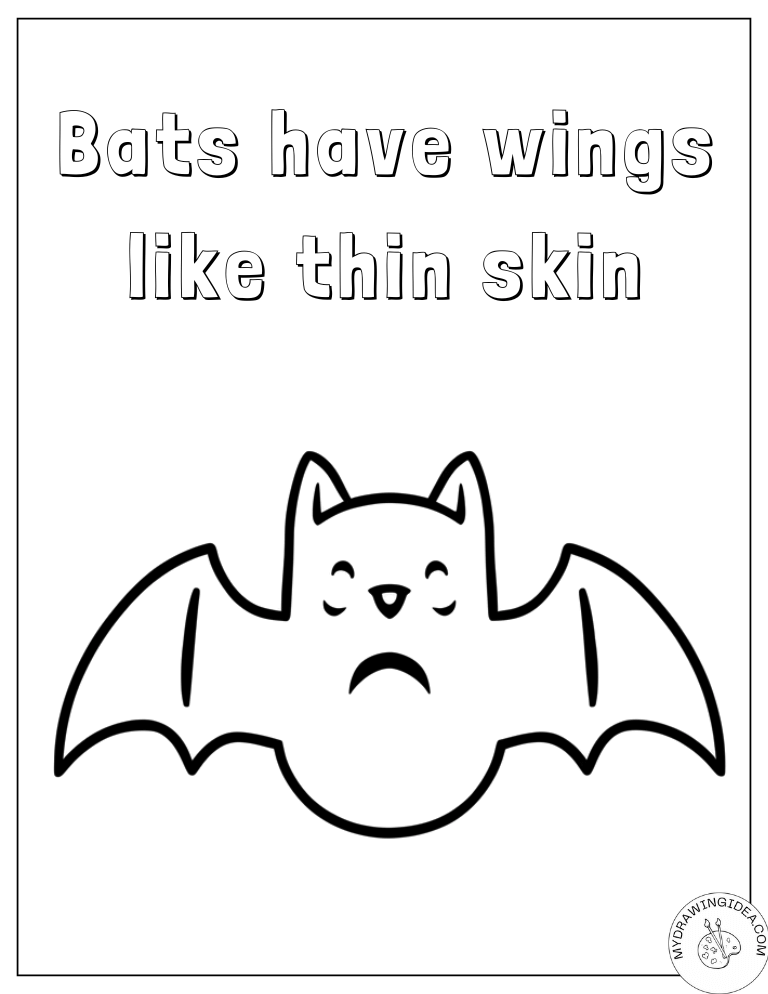 Cute Bat Wing Anatomy Black Bat Printable
