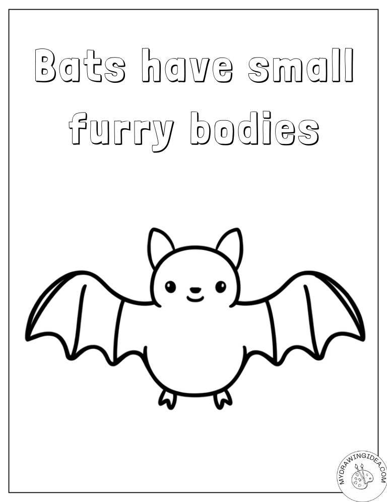 Cute Small Furry Mammal Bat Coloring Sheet