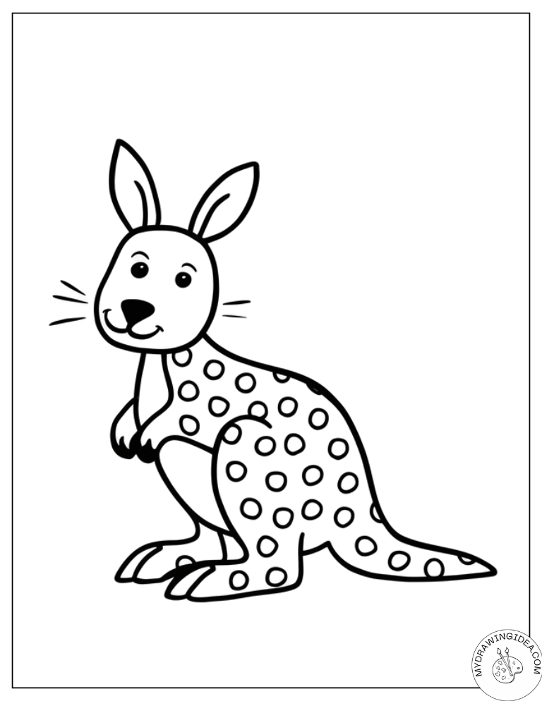 Cute Spotted Joey – Baby Kangaroo Coloring Pages