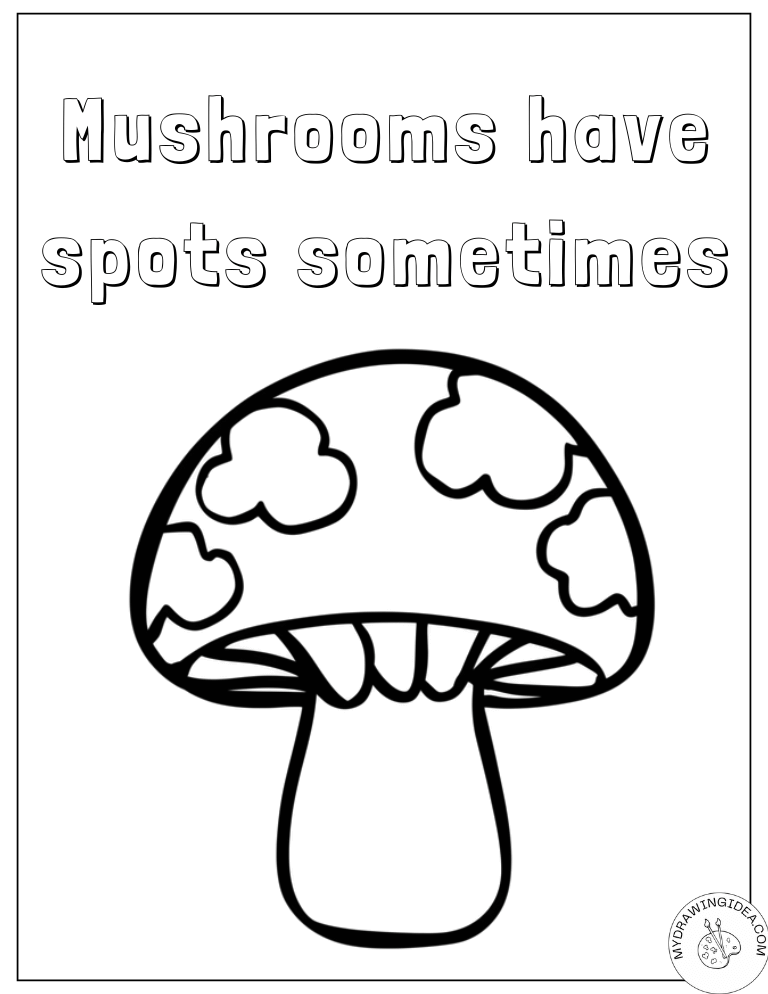 Educational Speckled Mushrooms Coloring Pages