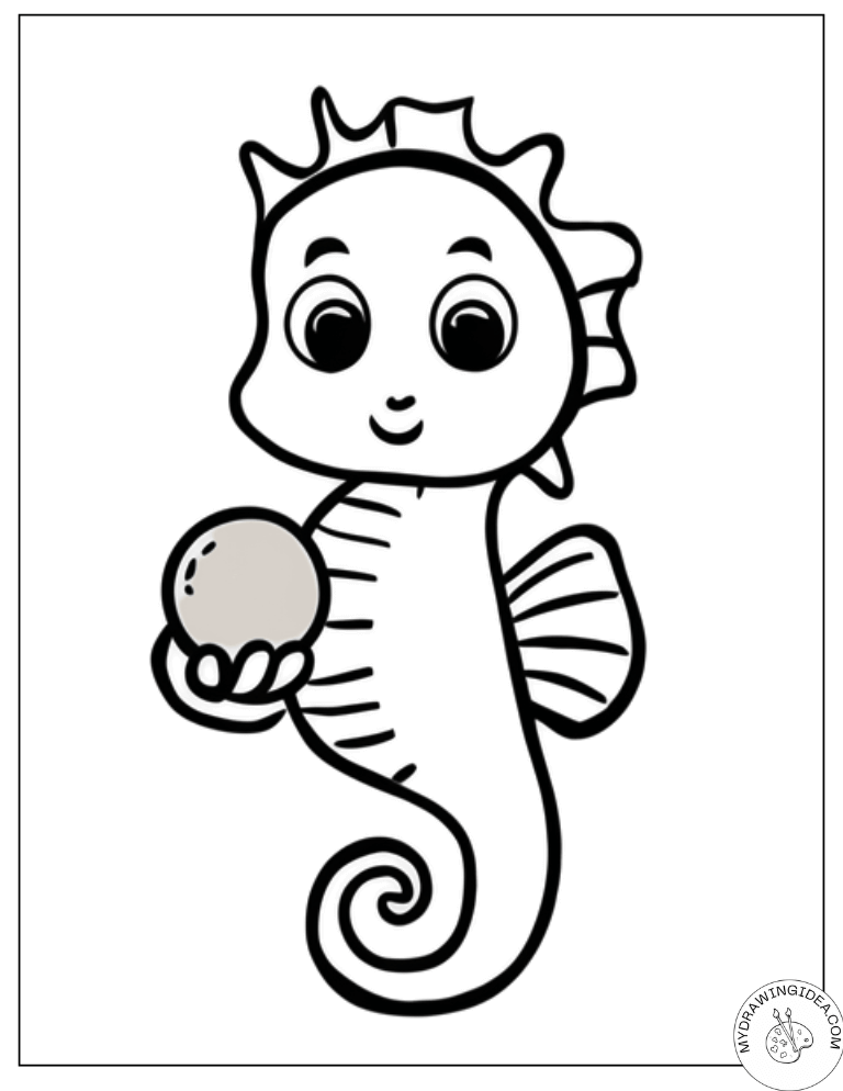 Free Printable Seahorse Coloring Pages_ Adorable Ocean Treasure Hunter