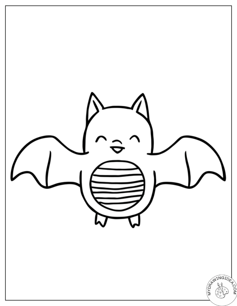 Happy Flying Friend – Free Bat Coloring Pages for Kids