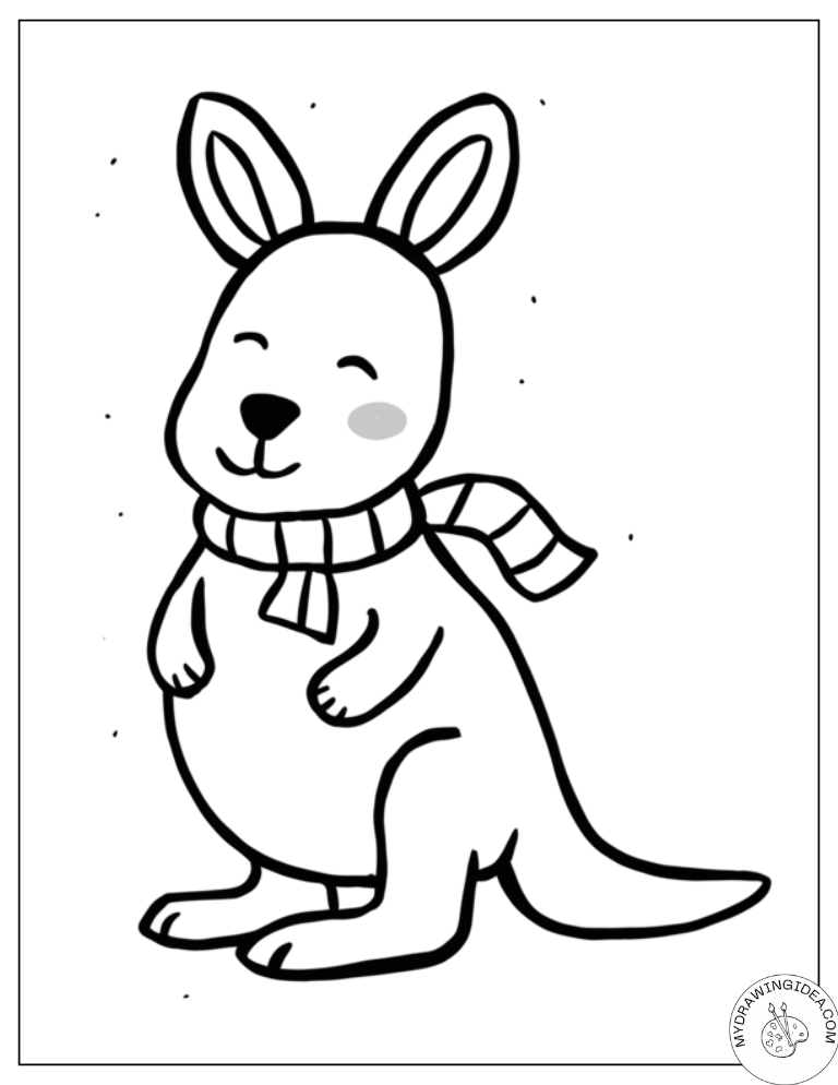 Happy Joey with Winter Scarf Printable