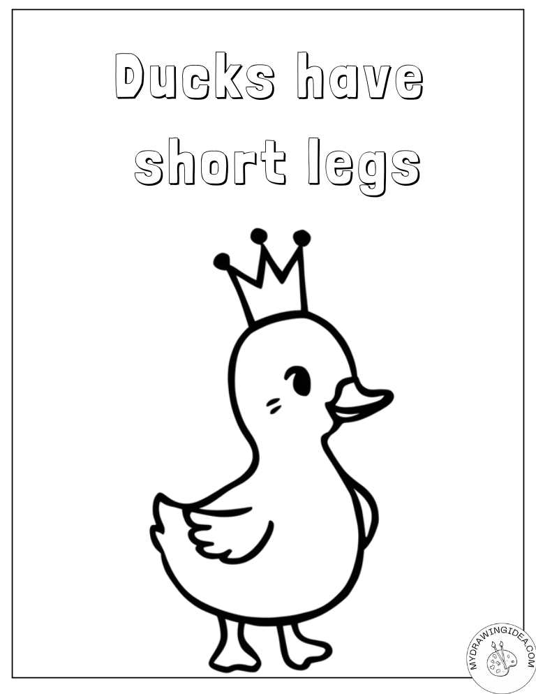 Happy Royal Duck - Coloring Pages of Ducks