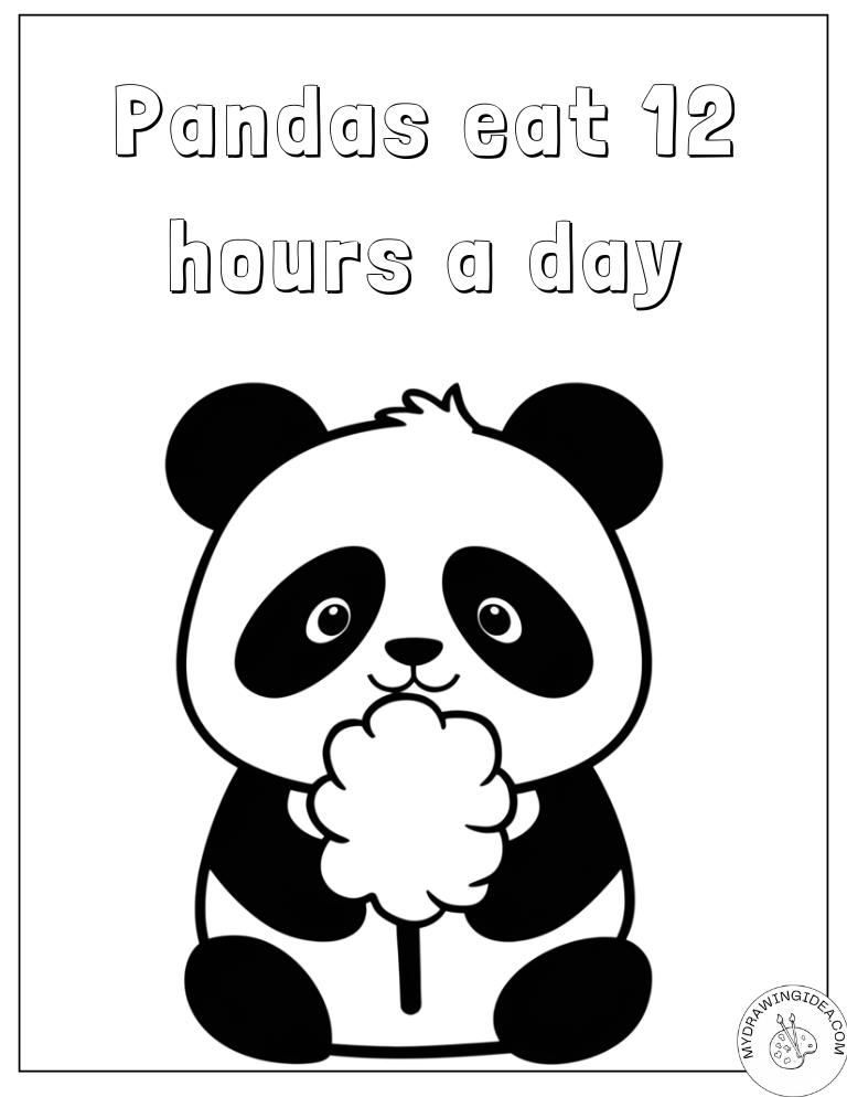 Happy Snack Time Panda Coloring Pages Free Printable