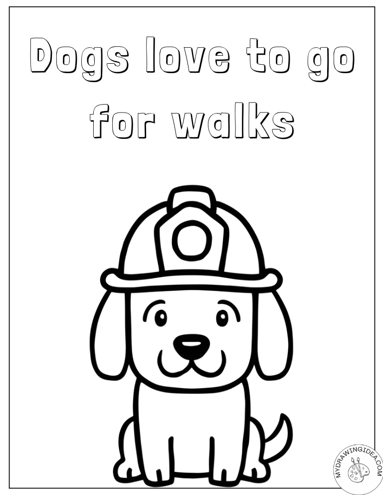 Hero Pup in Helmet – Fun and Free Puppy Coloring Pages Printable