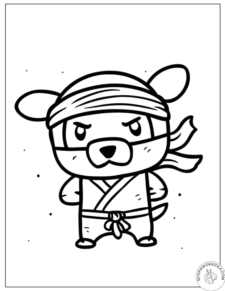 Karate Master Dog - Dog Coloring Pages for Kids Printable