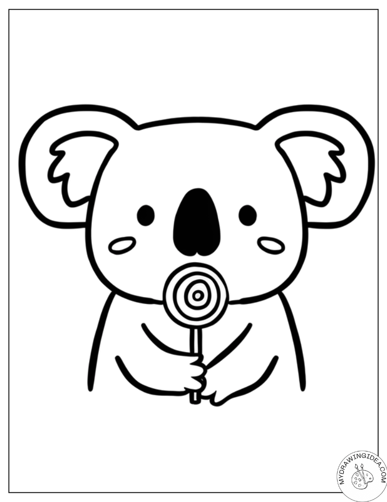 Koala Coloring Pages for Kids – Lollipop Time Koala