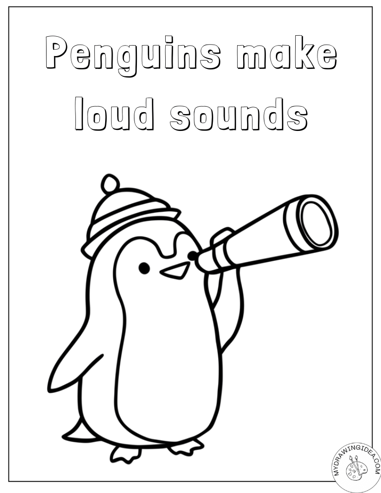Loud-Speaking Penguin Color Pages of Penguins for Kids