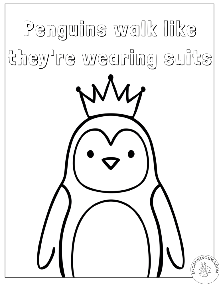 Majestic King Penguin Coloring Pages of a Penguin