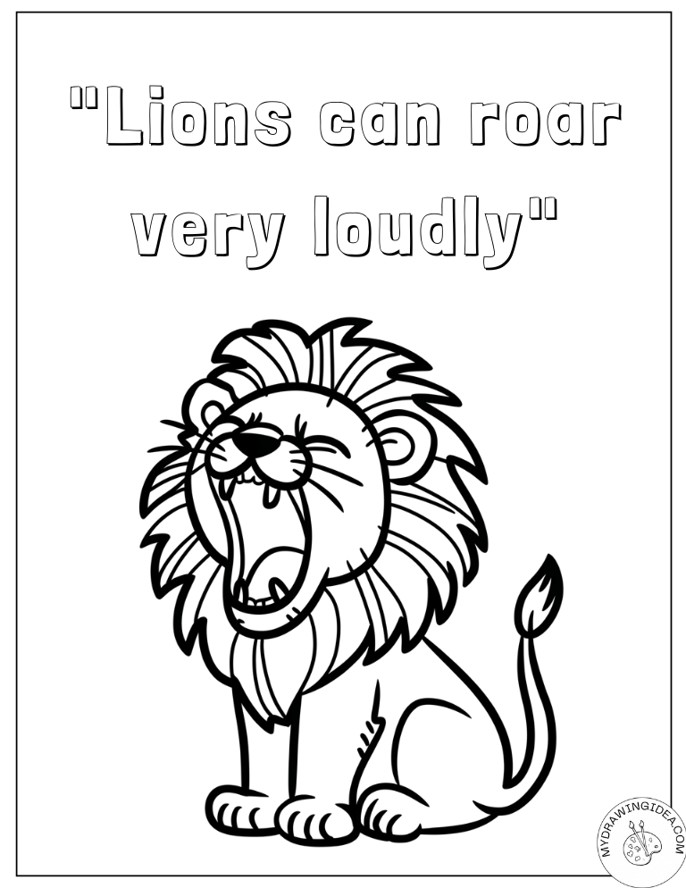 Majestic Roaring Lion Pictures to Color of Lions