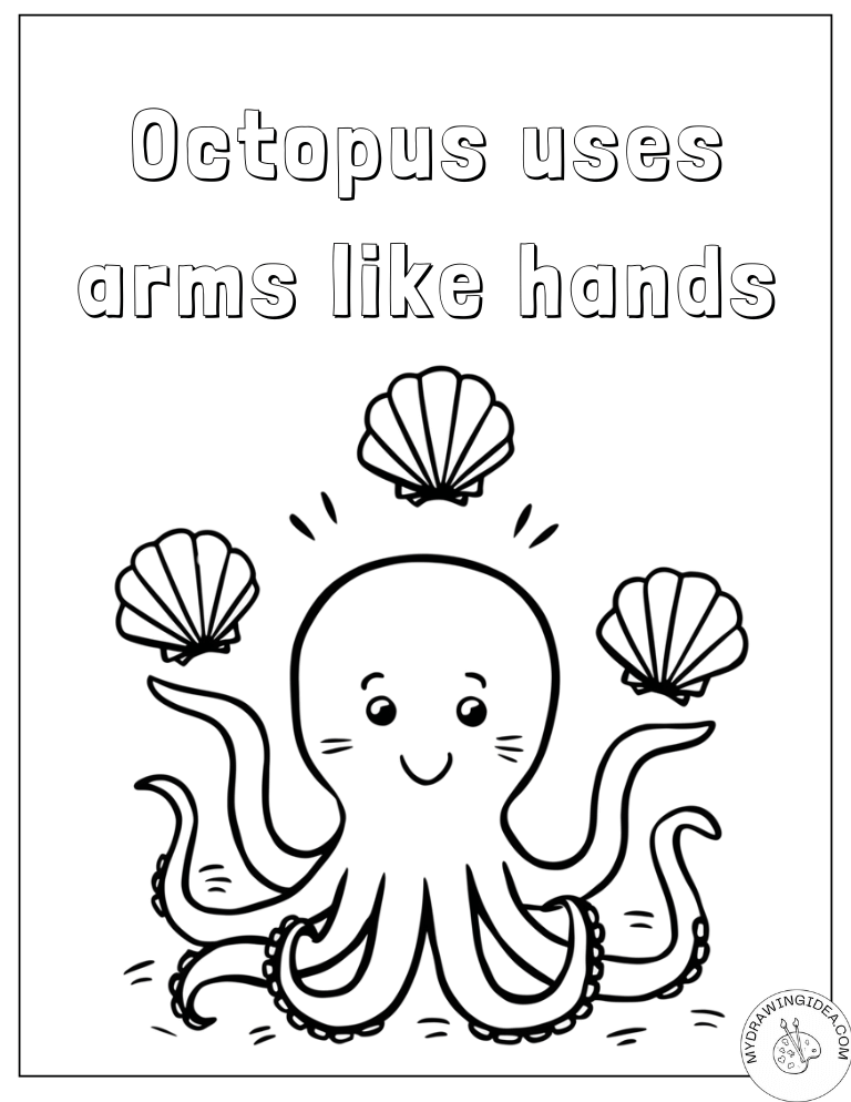Multi-Tasking Ocean Animal Printable Octopus Coloring Pag