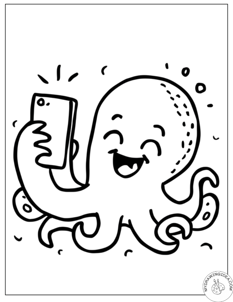 OctoGram Ready – Cute Octopus Coloring Page for Kids