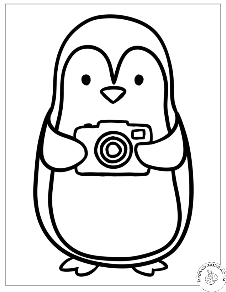 Picture-Taking Penguin Adventure Free Coloring Pictures of Penguins