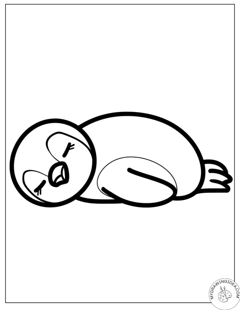 Resting Penguin – Relaxing Penguin Coloring Pages Printable