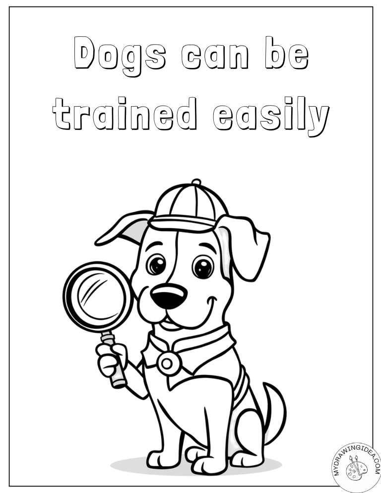 Smart Dog Solves Mysteries – Engaging Puppy Printable Coloring Sheets
