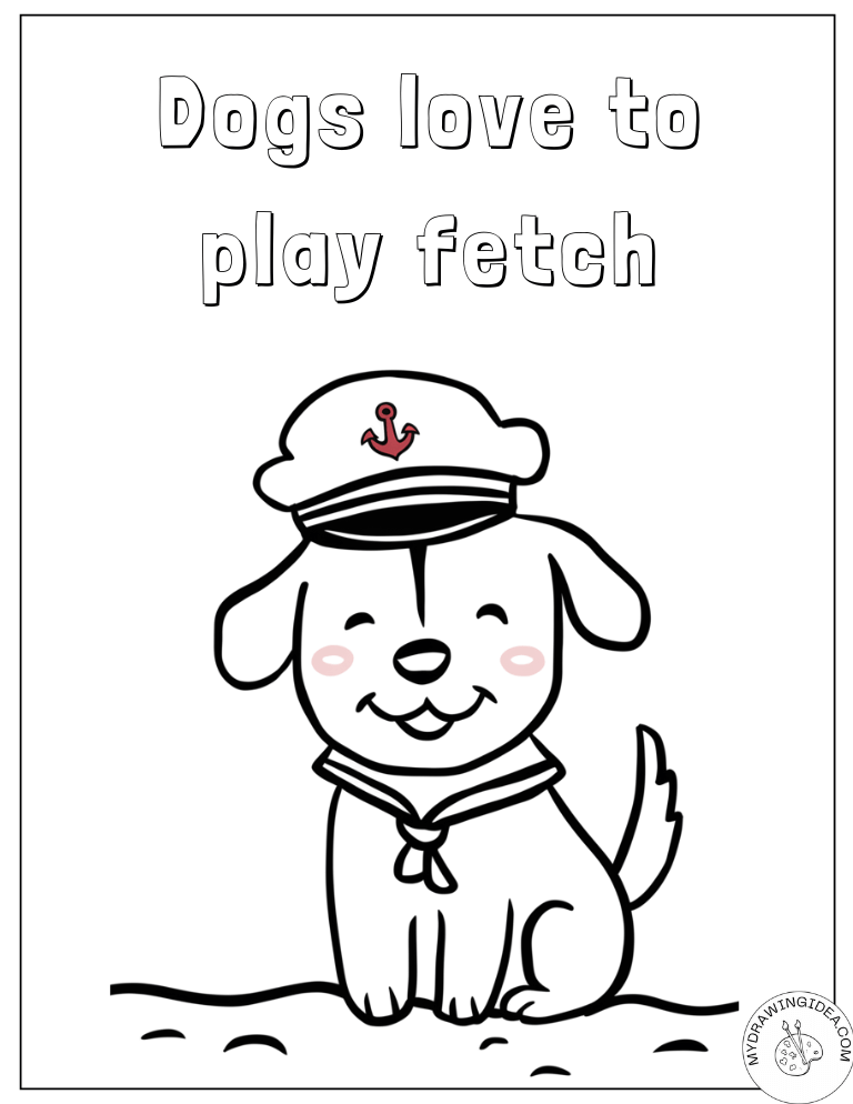 Smiling Sailor Pup – Cute Dog Color Pages