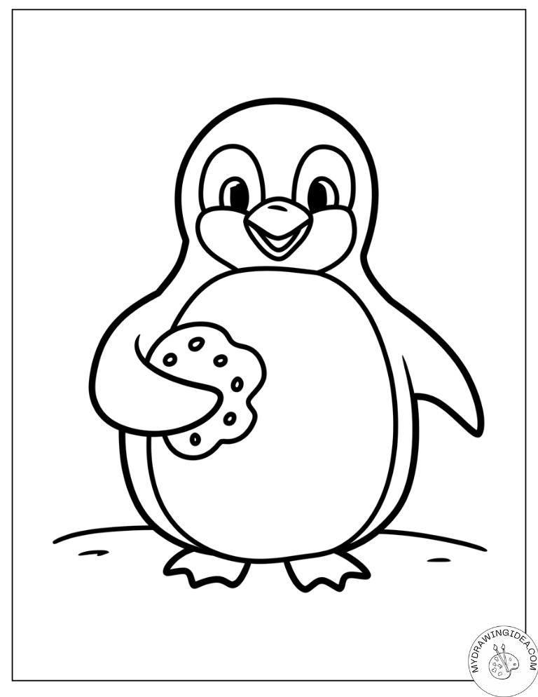 Sweet Treat Penguin with Cookie Penguin Printable