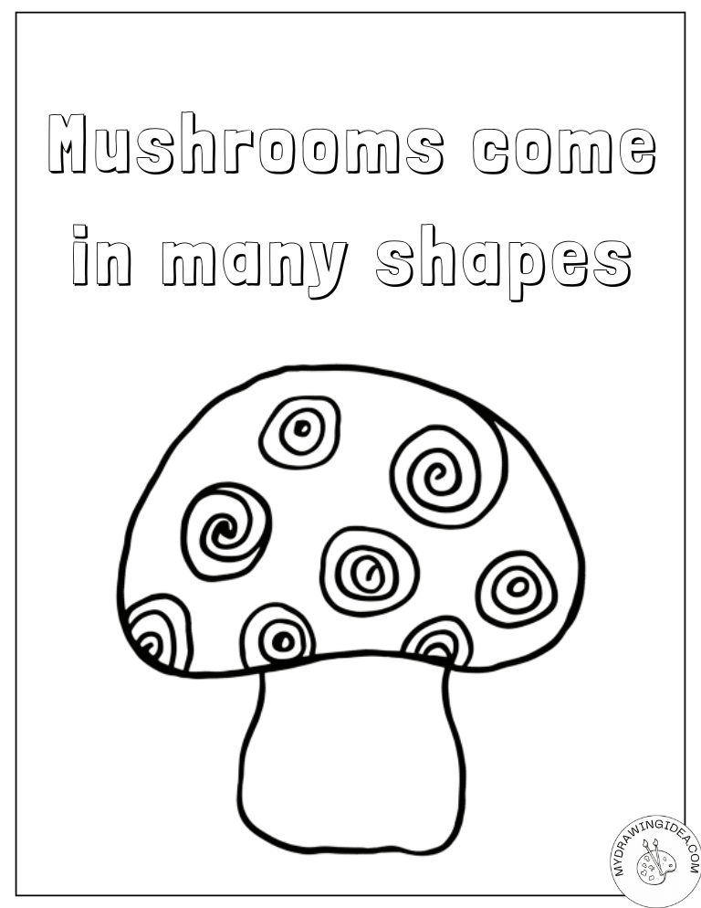 Unique Swirl-Cap Mushroom – Coloring Pages of Mushrooms